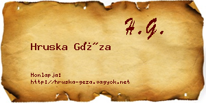 Hruska Géza névjegykártya