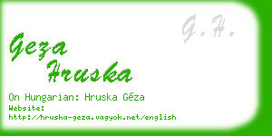 geza hruska business card